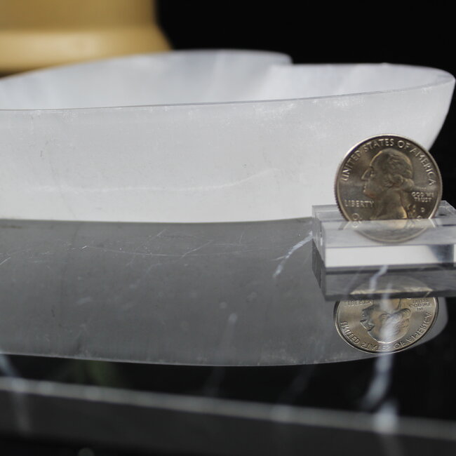 Selenite (Satin Spar Gypsum) Charging Bowl Dish - Heart 5.5" Large