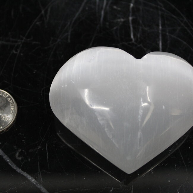 Selenite (Satin Spar Gypsum) Charging Hearts - 3" Large