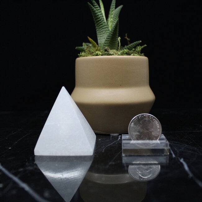 Selenite (Satin Spar Gypsum) Charging Pyramids - 2" Small