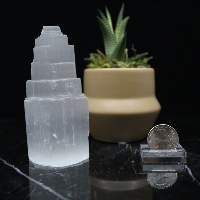 Selenite (Satin Spar Gypsum) Iceberg Towers Point Generator - Extra Small 2"