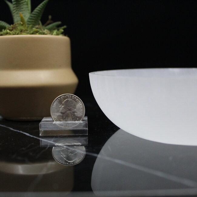 Selenite (Satin Spar Gypsum) Charging Bowl Dish - 5.5" Round Large