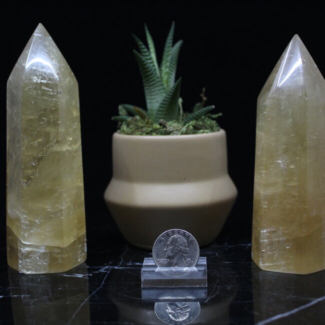 Honey Yellow Calcite Tower Generator Point - Large (4 - 5")