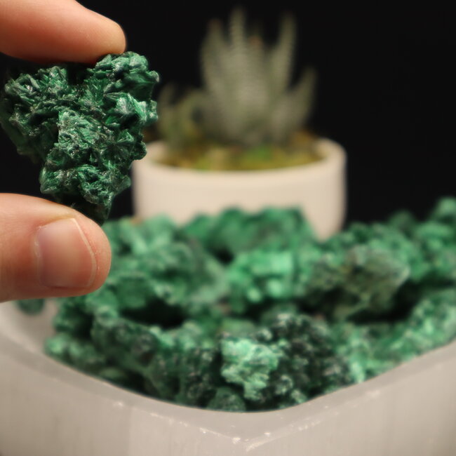 Fibrous (Velvet Atlas Ore ) Malachite - Small Natural Rough Raw