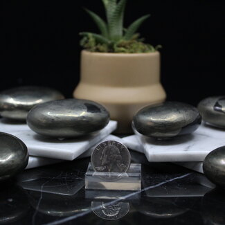 Chalcopyrite (Pyrite) Palm Pillow Pocket Stone-Large Smooth