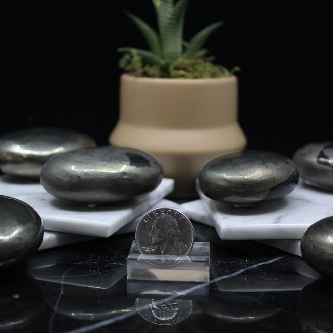Chalcopyrite (Pyrite) Palm Pillow Pocket Stone-Large Smooth