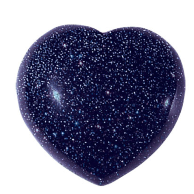 Blue Sandstone (Blue Goldstone) Puffy Hearts - Medium