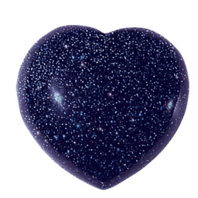 Blue Sandstone/Goldstone Puffy Heart