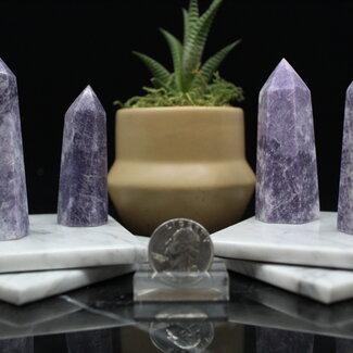 Lepidolite (Purple Mica) Tower Point Generator - Small (2-3")