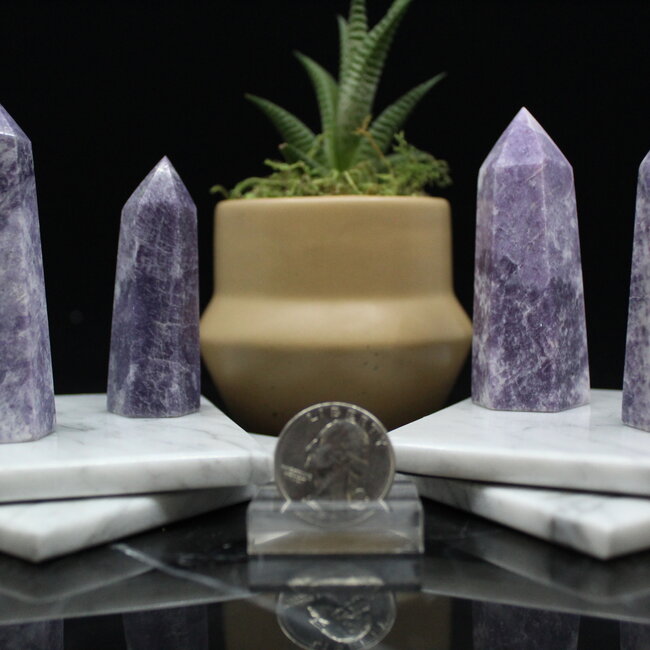 Lepidolite (Purple Mica) Tower Point Generator - Small (2-3")