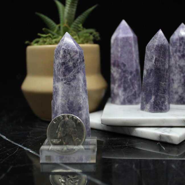 Lepidolite (Purple Mica) Tower Point Generator - Small (2-3")