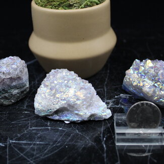 Amethyst Rainbow Aura Clusters - Small Rough Raw Natural