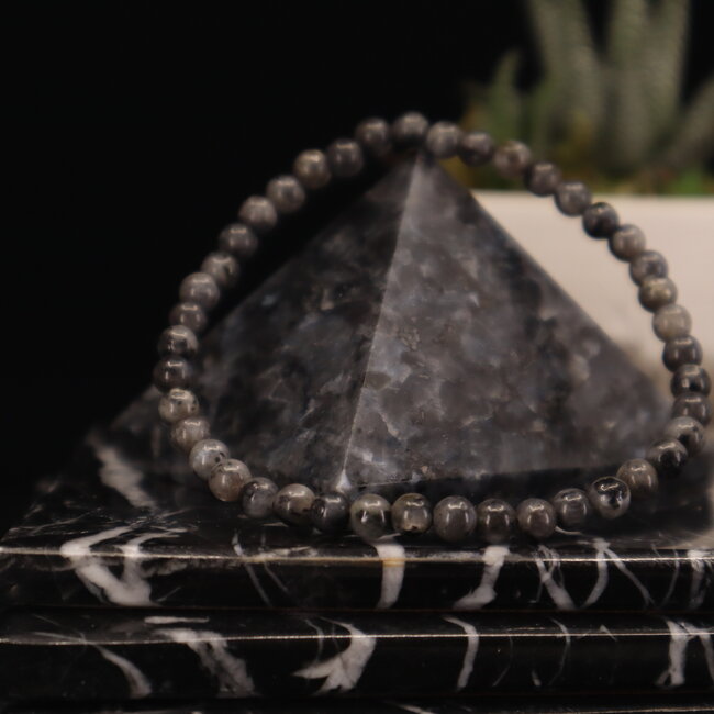 Black Labradorite (Larvikite) Bracelets - 4mm Mini
