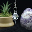 Clear (Crystal) Quartz Pendulums - Round Sephoroton Dowsing Divination Silver Chain-Gemstone Crystal