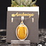 Gold Tigers Eye Oval Pendant Sterling Silver #4