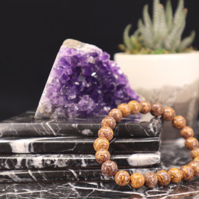 Arabic Miriam Jasper (Calligraphy Script Stone) Bracelets - 8mm