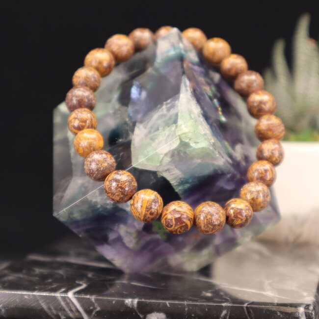 Arabic Miriam Jasper (Calligraphy Script Stone) Bracelets - 8mm