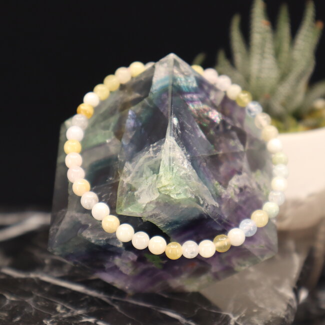 Mixed Pastel Morganite Bracelets - 4mm Mini