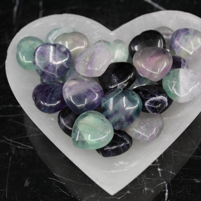 Rainbow Fluorite Hearts - Small
