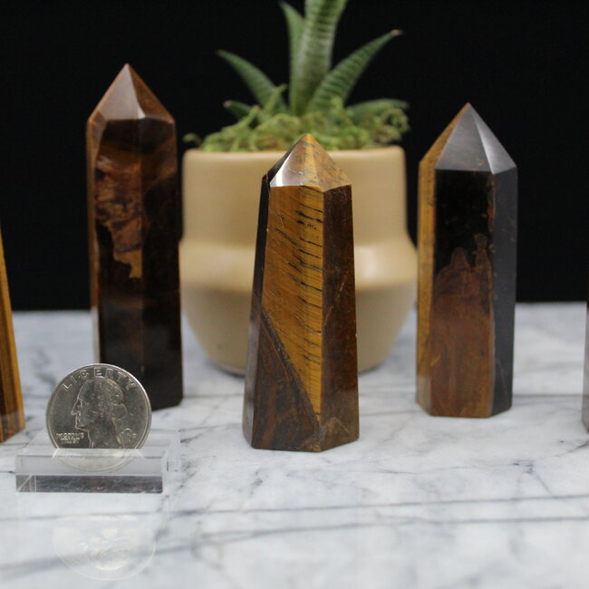 Gold Tigers Eye Towers Points Generators - Medium (3-4")