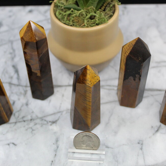 Gold Tigers Eye Towers Points Generators - Medium (3-4")