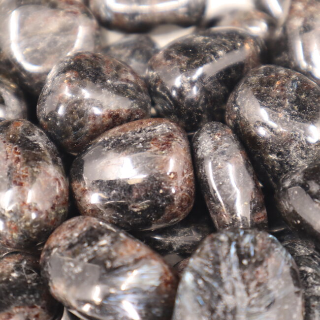 Arfvedsonite (Fireworks Stone) - Tumbled