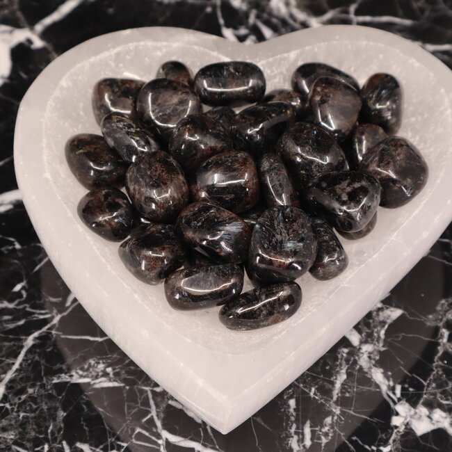 Arfvedsonite (Fireworks Stone) - Tumbled