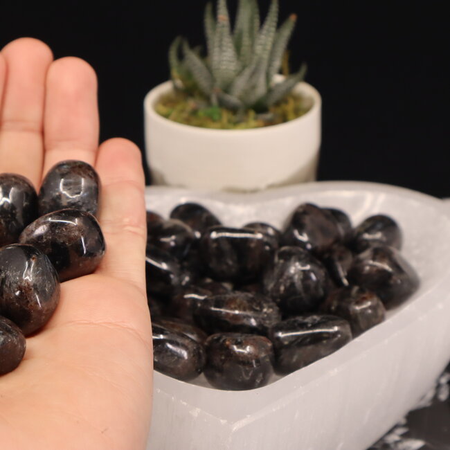 Arfvedsonite (Fireworks Stone) - Tumbled