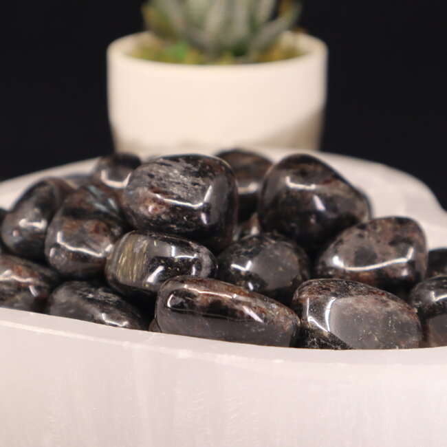 Arfvedsonite (Fireworks Stone) - Tumbled