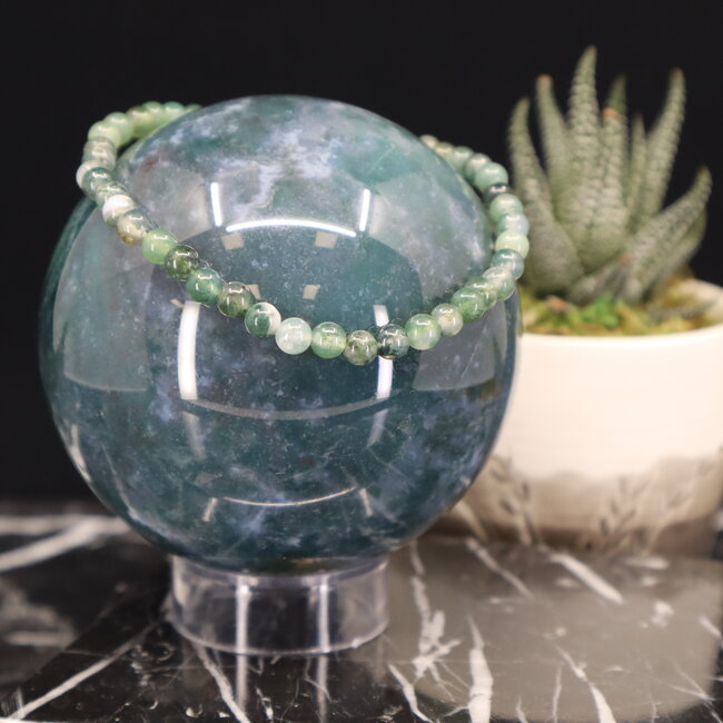Green Moss Agate Bracelets - 4mm Mini