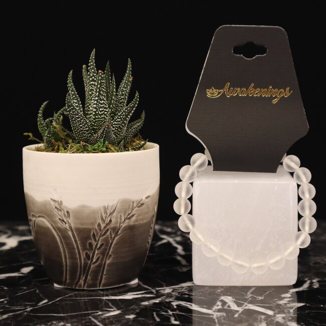 Matte Clear Quartz Bracelets  - 8mm