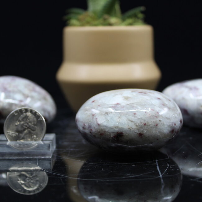 Ruby Pink (Rubellite) Tourmaline Palm Pillow Stone - Large