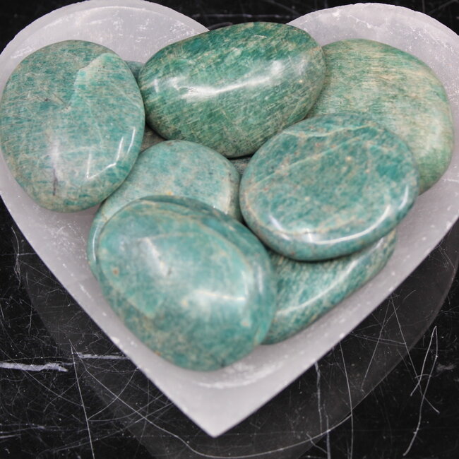 Amazonite Palm Pillow Stone -Medium