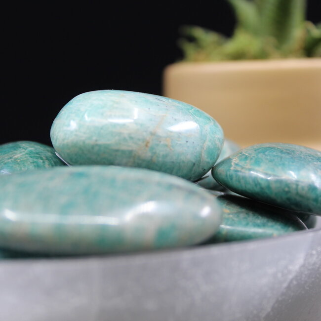 Amazonite Palm Pillow Stone -Medium