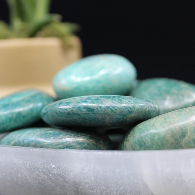 Amazonite Palm Pillow Stone -Medium