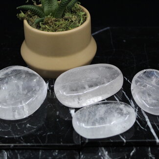 Clear (Crystal) Quartz Palm Pillow Pocket Stone - Large Gallett