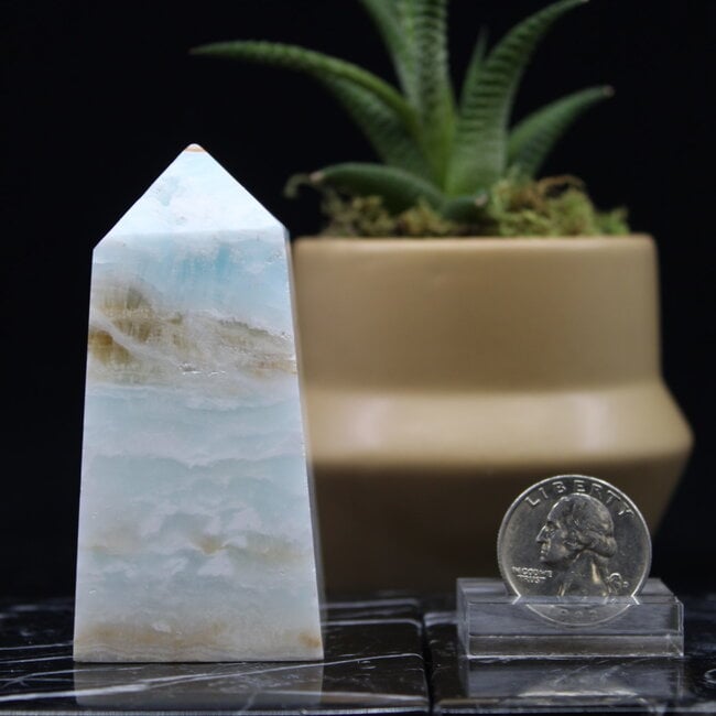 Caribbean Blue Calcite Obelisks - Tower Point Generator Medium