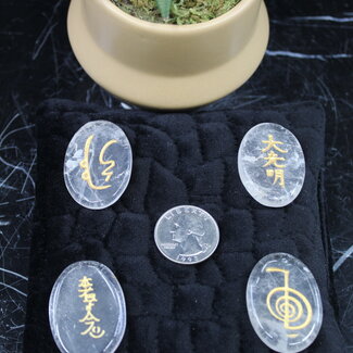 Reiki Symbols on Clear Quartz Set of 4