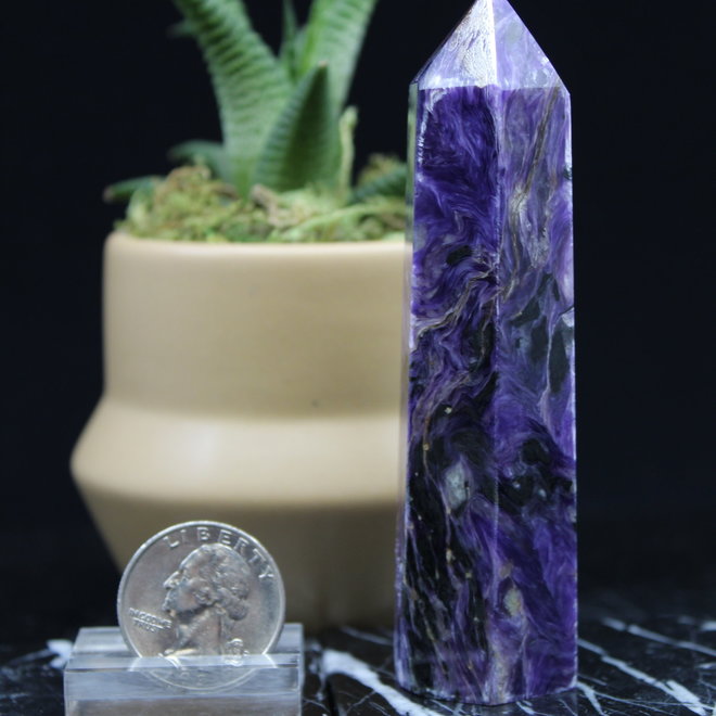 Charoite Tower/Point/Generator- Large (3-5")