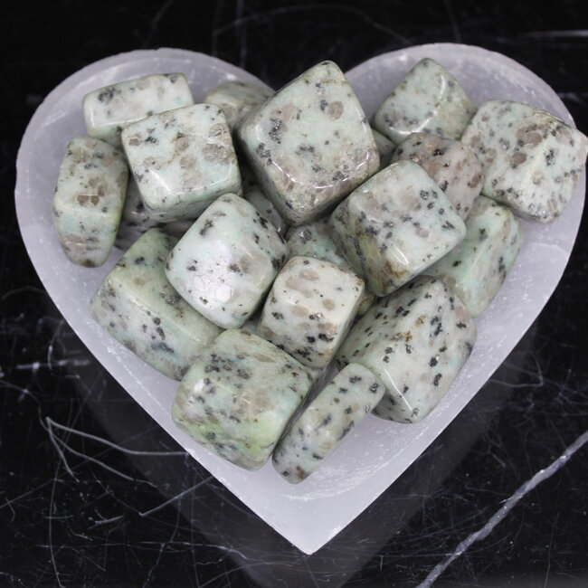 Kiwi Jasper (Amazon River Stone Sesame) Cubes 1"