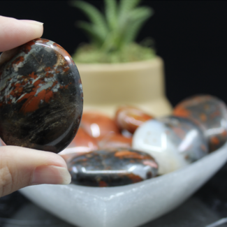 Brecciated Red Jasper Palm Pillow Pocket Stone