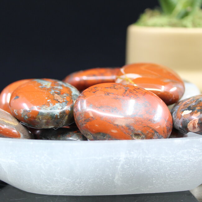 Brecciated Red Jasper - Palm Pillow Pocket Stone