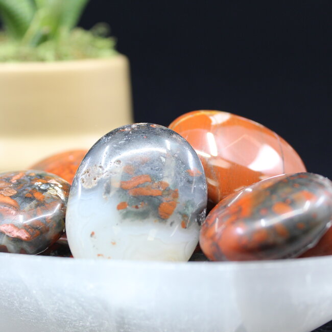 Brecciated Red Jasper - Palm Pillow Pocket Stone