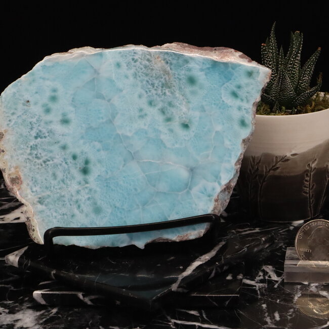 Larimar Slab - Specimen (Polished One Face) Slice Free Form Rough Raw Natural