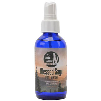 Blessed Sage & Lavender Smudge Spray 4 oz - Clear Quartz & Amethyst Crystal Infused Room Spray