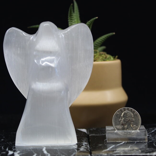 Selenite (Satin Spar Gypsum) Angels - Medium Figurine Carving