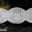 Selenite (Satin Spar Gypsum) Charging Bowl Dish - 5.5" Triple Moon Small