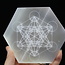 Selenite (Satin Spar Gypsum) Charging Disks Plates - Hexagon Metatron's Cube Medium