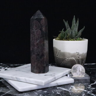 Garnet in Arfvedsonite (Fireworks Stone) Tower Point Generator - Medium (2-4")
