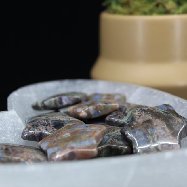 Que Sera (Blue Opal Llianite Galaxy Rhyolite Liberite Glaucophane) Stars - Medium