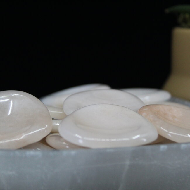 Pink Calcite Worry (Thumb Fidget Relaxation Pocket) Stones - Hearts